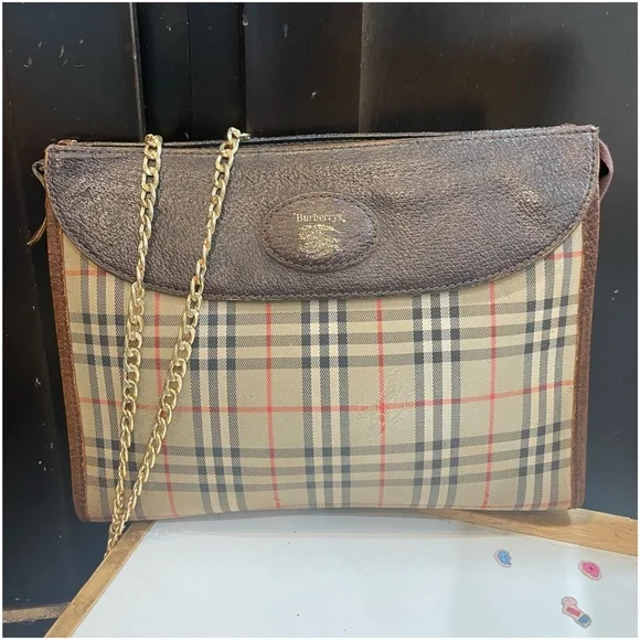 Burberry VIntage Nova Check Clutch Crossbody Shoulder Bag - Picture 4 of 12